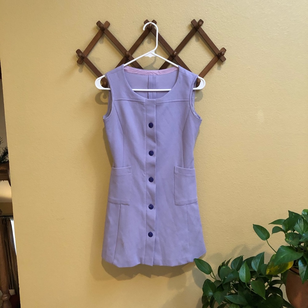 Vintage lavender button down dress